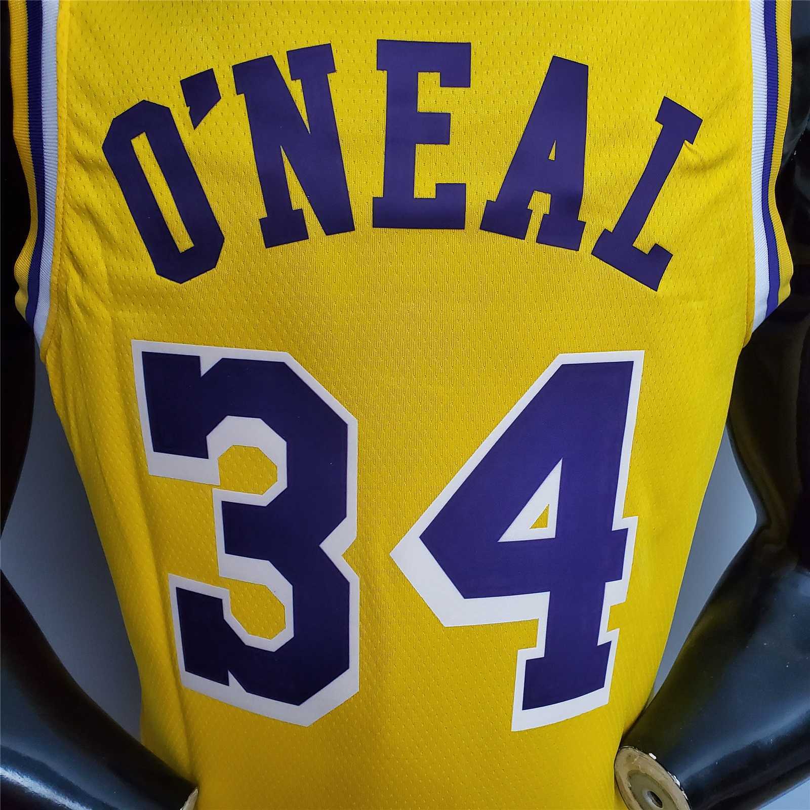 O'Neal #34 Lakers Round neck yellow 5