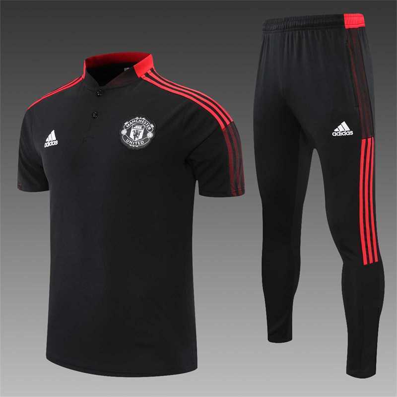 Manchester United Polo black red-three sides