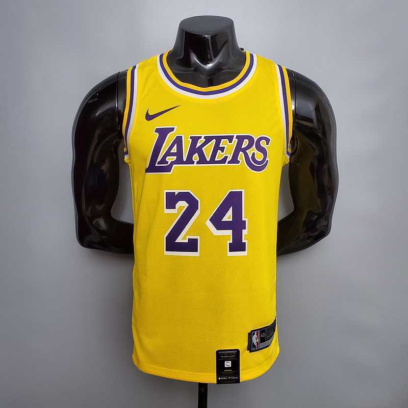 New Bryant #24 Lakers Commemorative Edition Round neck yellow 6