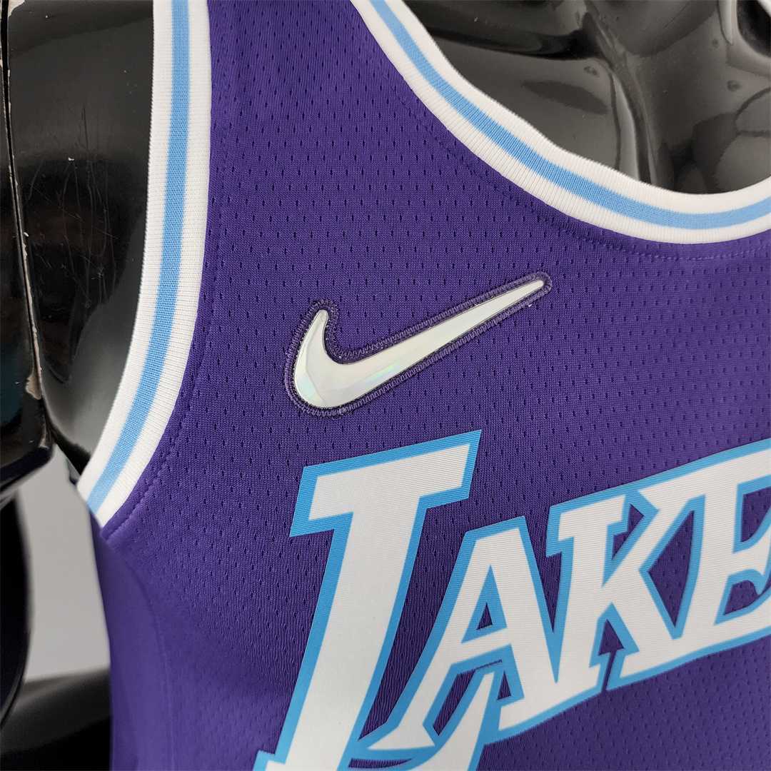 2022 75th Anniversary TOSCANO #95 Los Angeles Lakers City Edition Purple NBA Jersey 3