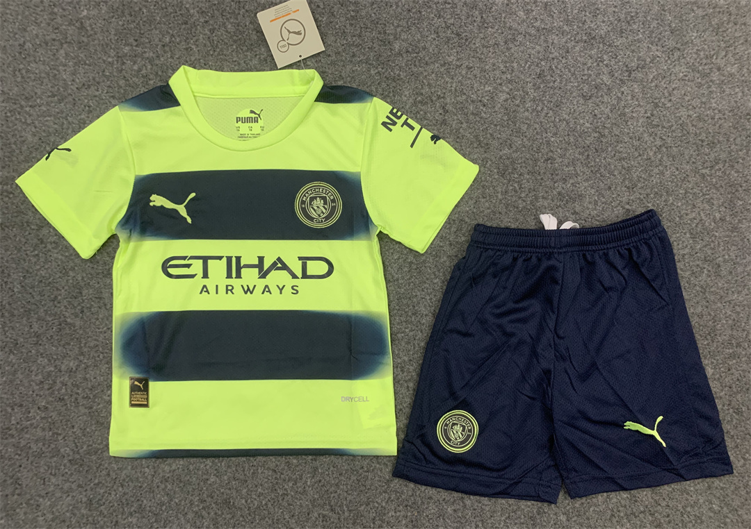 22-23 Manchester City third away kids kit