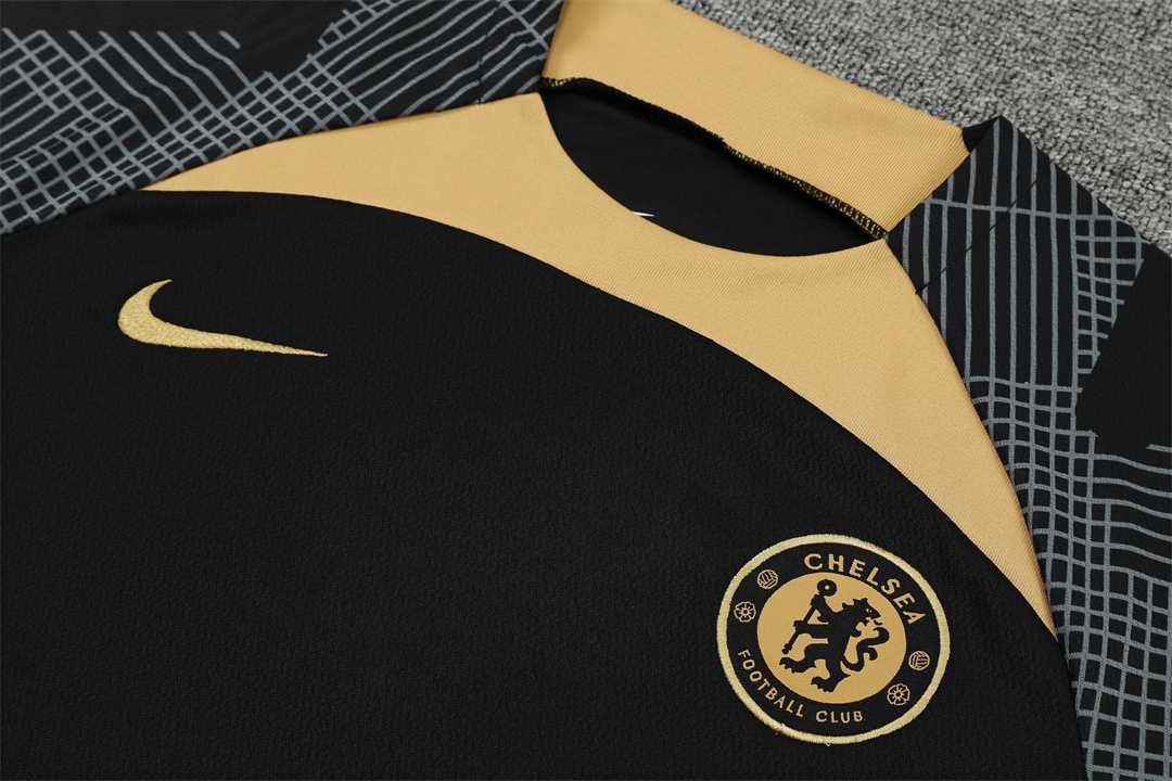 22-23 Chelsea training suit short sleeve kit black 16