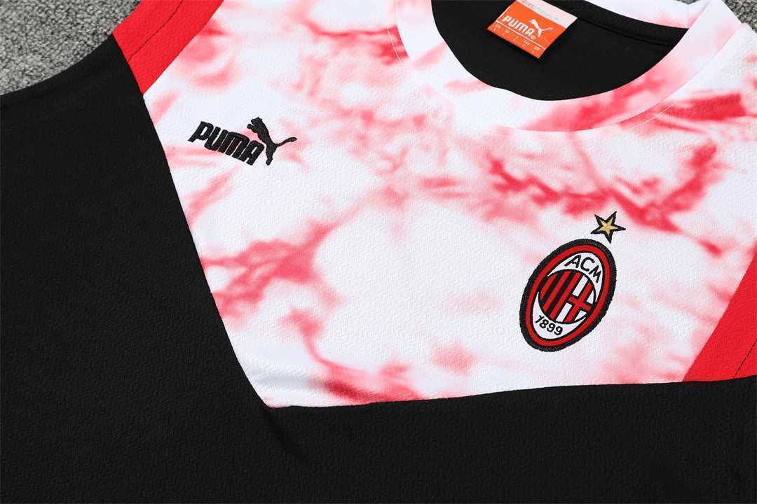 22-23 AC Milan vest training suit kit black red 7