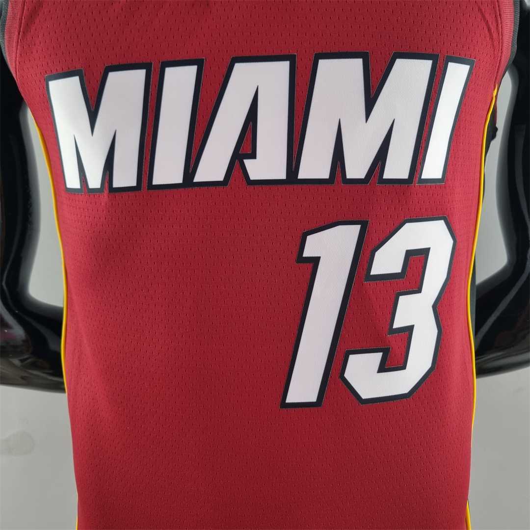 75th Anniversary Miami Heat Jordan ADEBAYO#13 Burgundy NBA Jersey 8