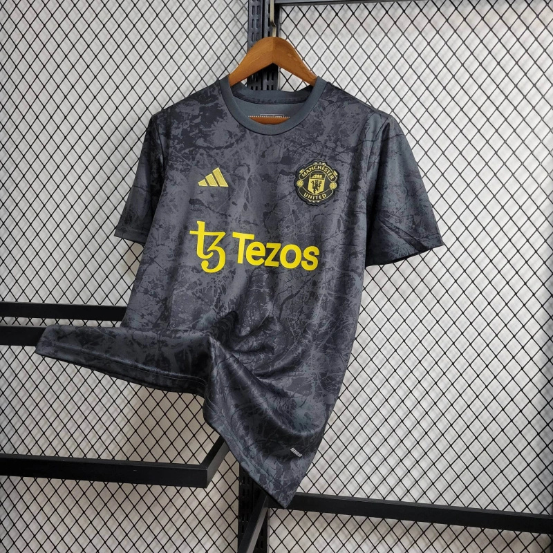 23-24 Manchester United Stone Roses Pre-Match Size-S-4XL Jersey Yupoo 7