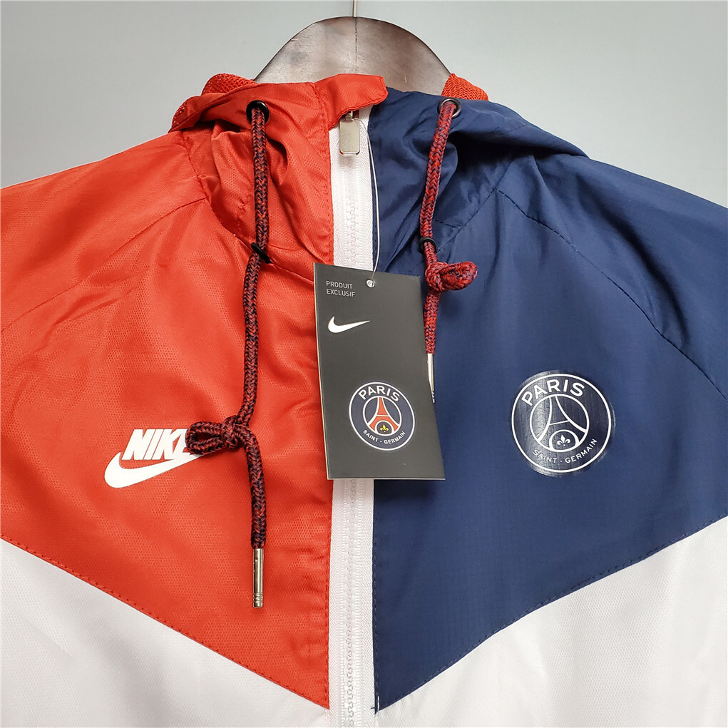 20-21 PSG whiteredblue classic style windbreaker 1