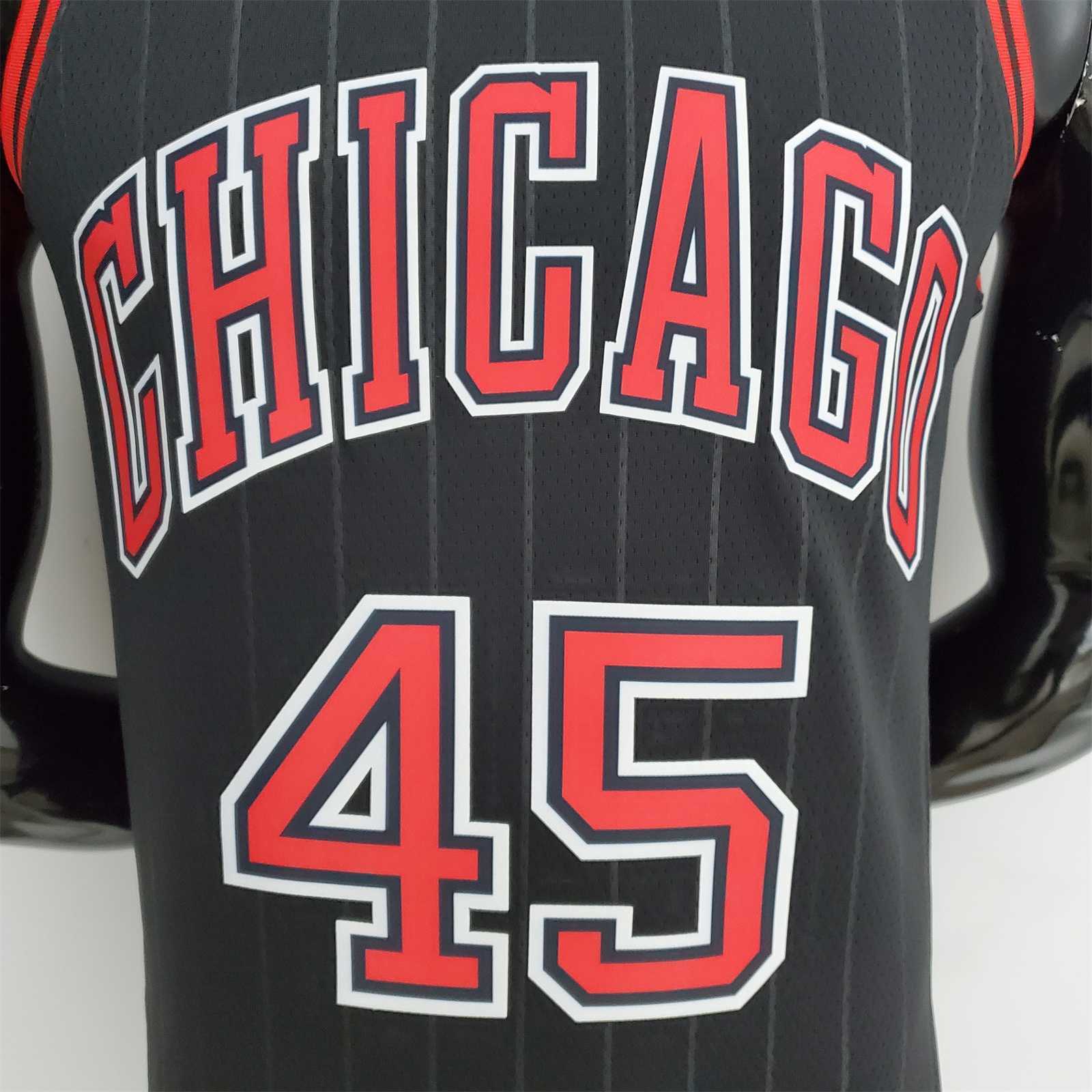 75th Anniversary Jordan #45 Bulls Flyers Black NBA Jersey 8