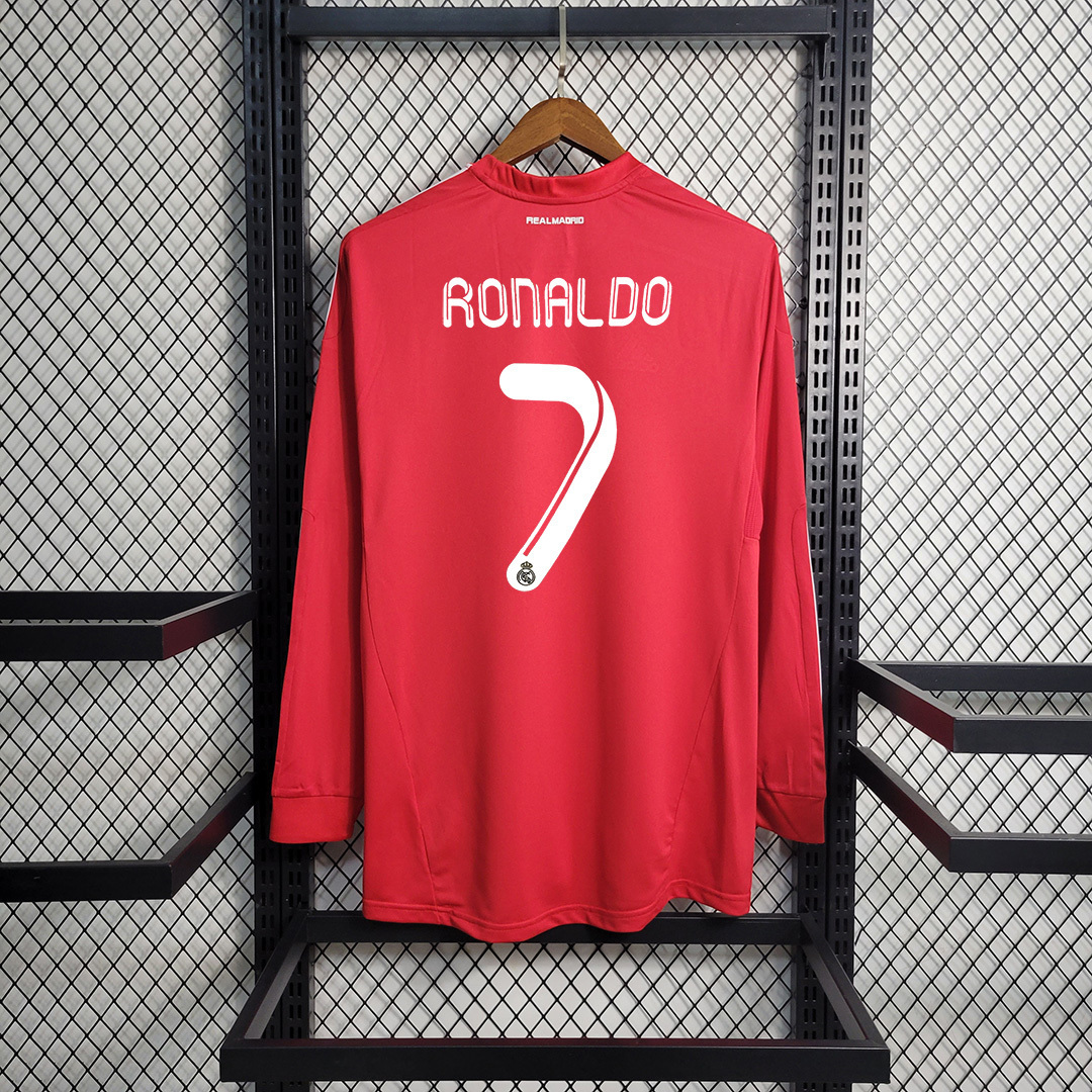 11-12 Real Madrid red away long sleeve 5