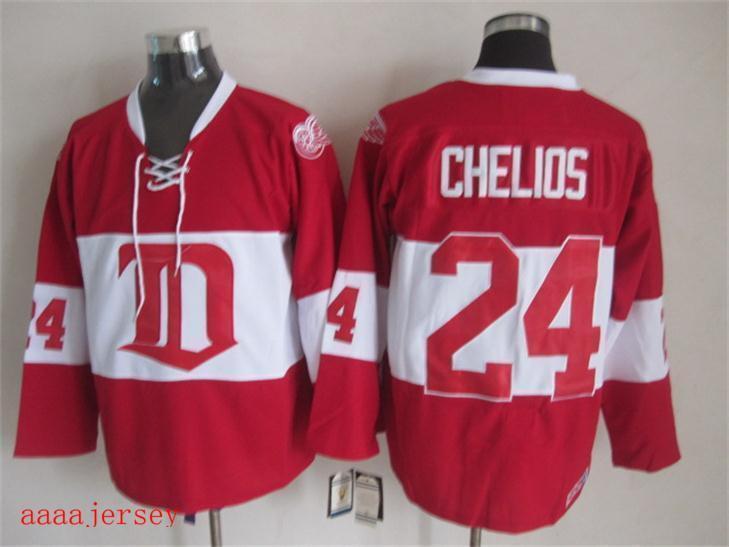Red Wings retro ice hockey jersey M-3XL 底特律红翼队复古冰球服 3