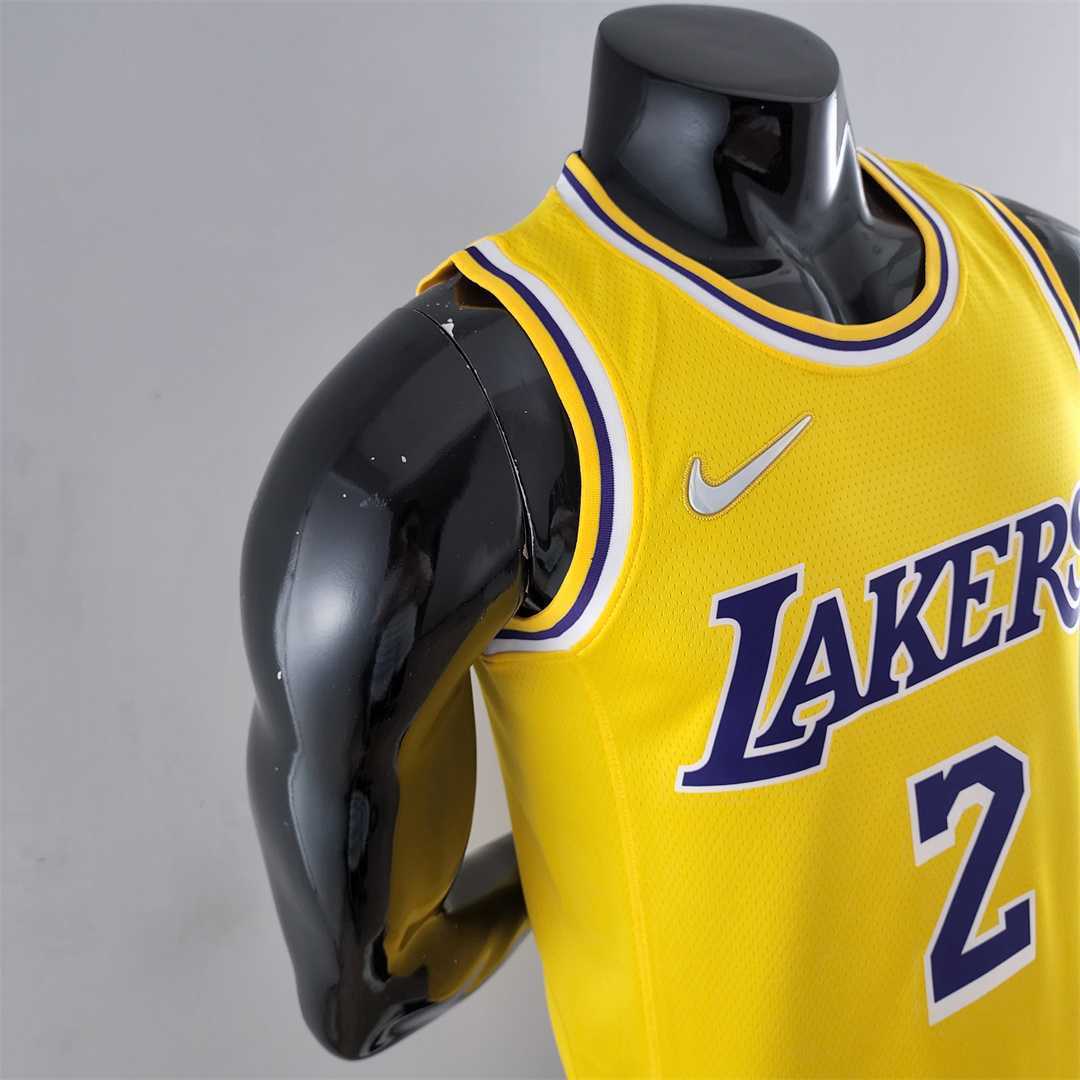 75th Anniversary IRVING #2 Los Angeles Lakers Yellow NBA Jersey 4