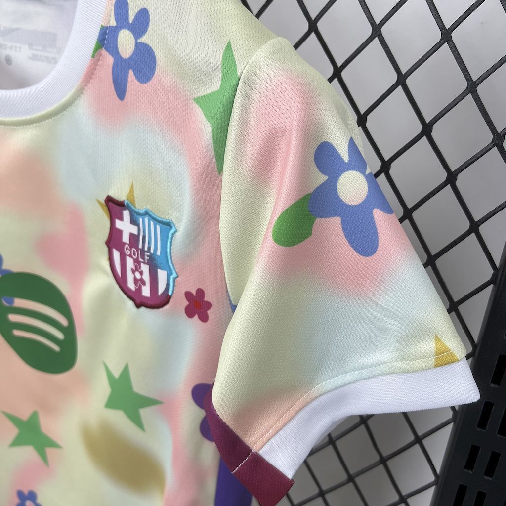 25-26 Barcelona Flower Special Edition Kid Kits Youth Apparels AAAAJersey Supply Yupoo 9