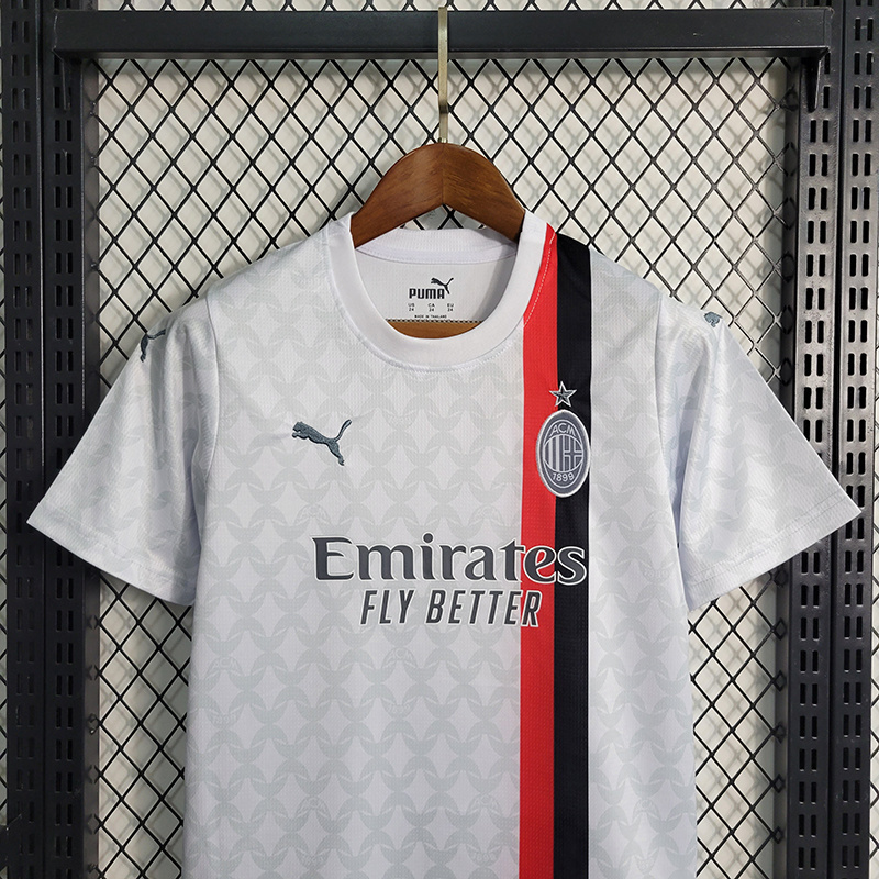23-24 AC Milan Away Kids size 16-28 Soccer Jersey 4