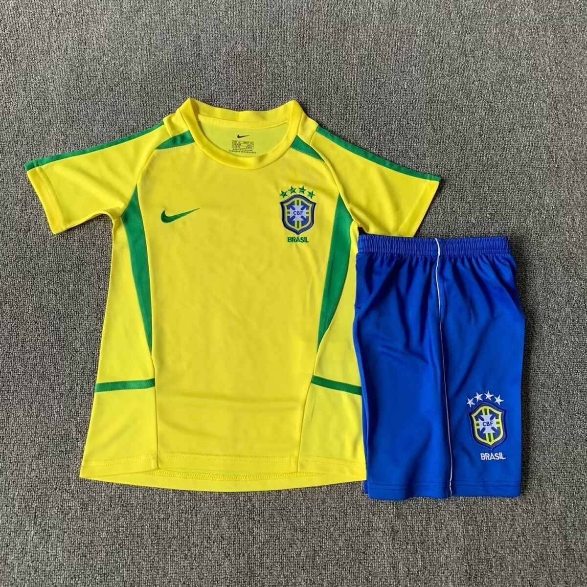 2002 Brazil Home Retro Kids Kit World Cup Shirt Soccer Jerseys Yupoo 8