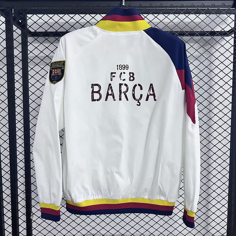 25-26 Barcelona White Windbreaker Jackets AAAAJersey Dropship Yupoo 1