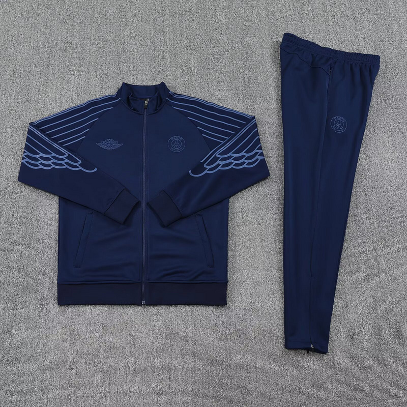 25-26 PSG Navy Football Tracksuits Long Jacket Suits 1