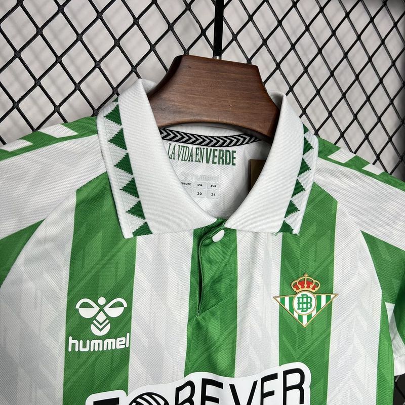 24-25 Real Betis Home Kid Kits Youth Apparels Football AAAAJersey Yupoo 6