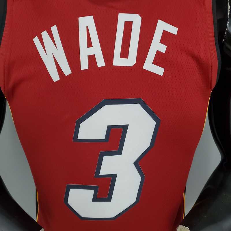New Miami Heat Jordan WADE#3 Burgundy 3