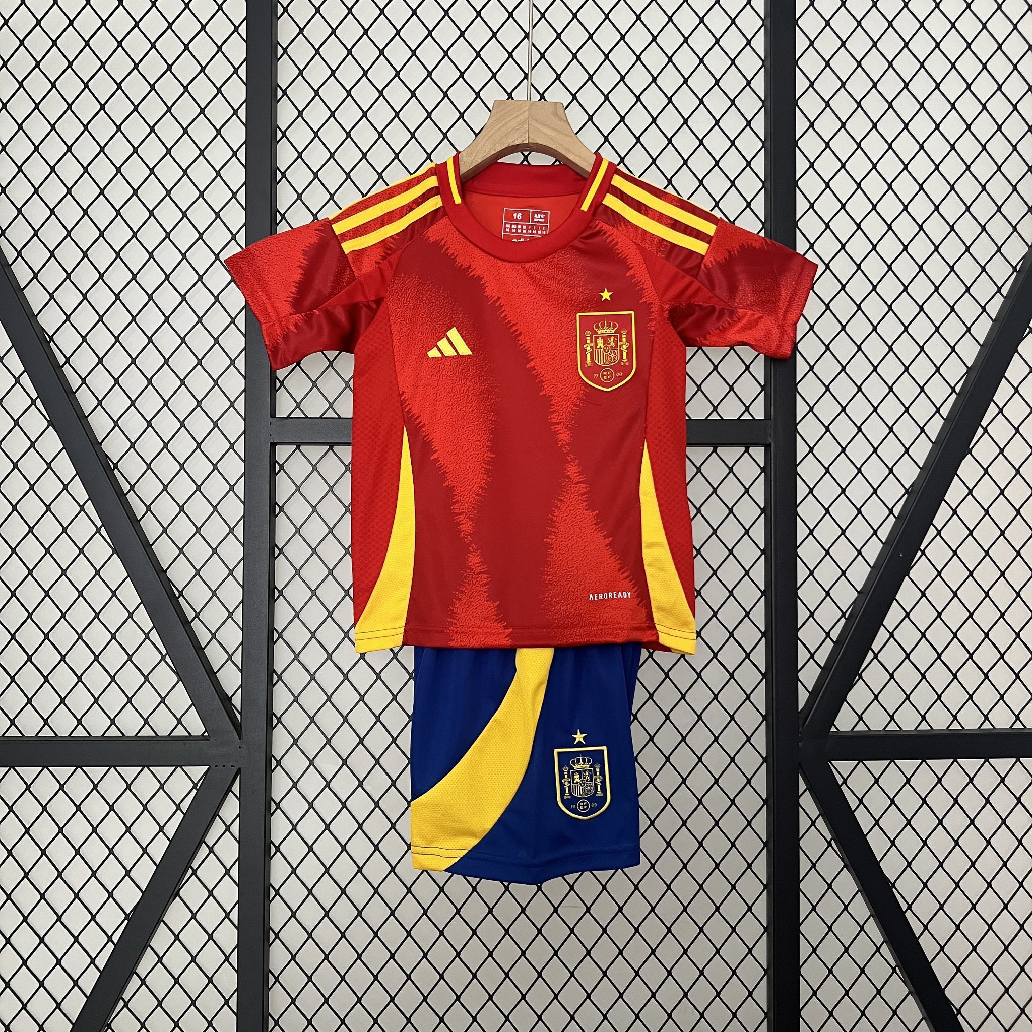 2024 Spain Home Kid Kits Children Sets Football AAAAJersey Yupoo