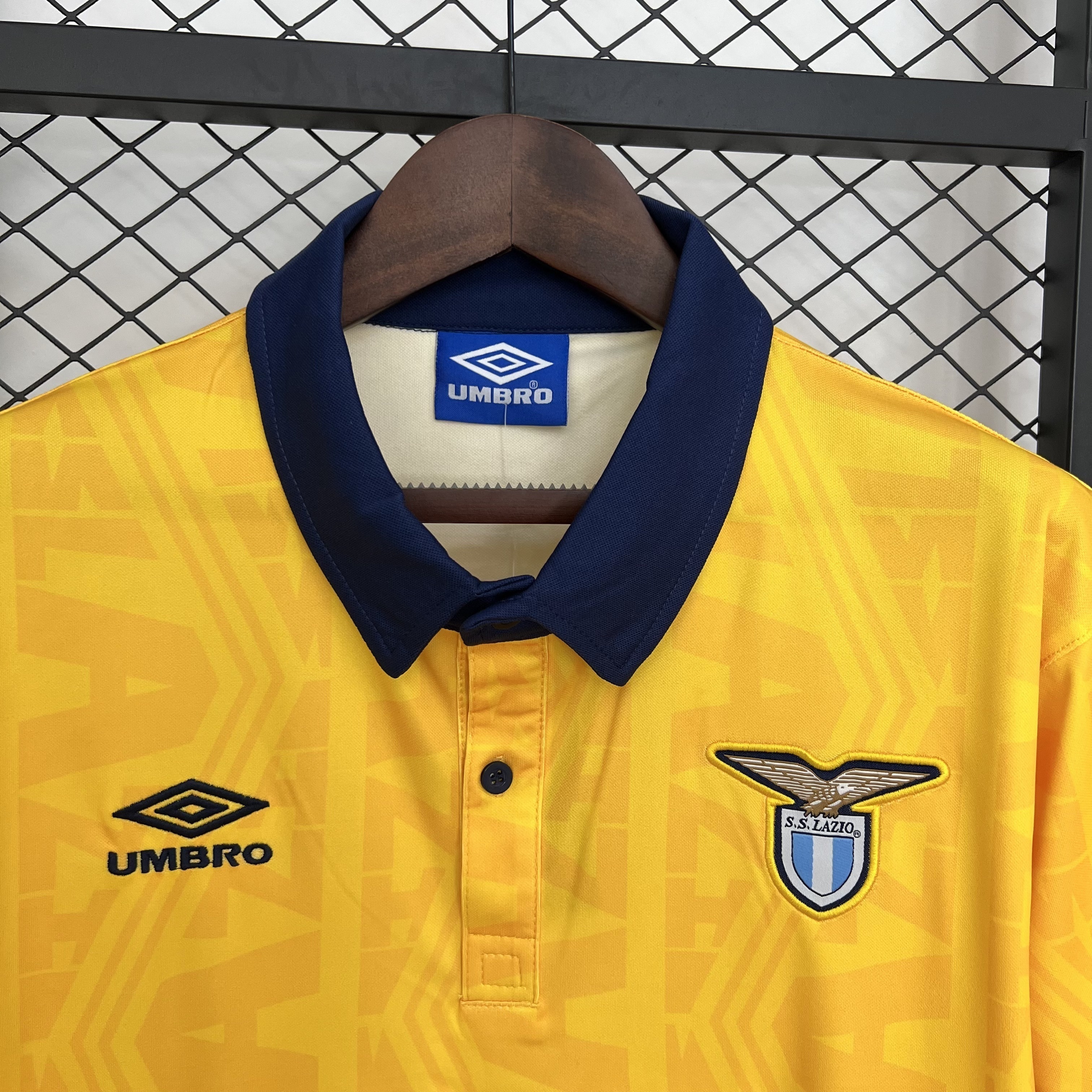 91-92 Lazio Away Yellow Retro Kit Vintage Shirt AAAAJersey Dropship Yupoo 2