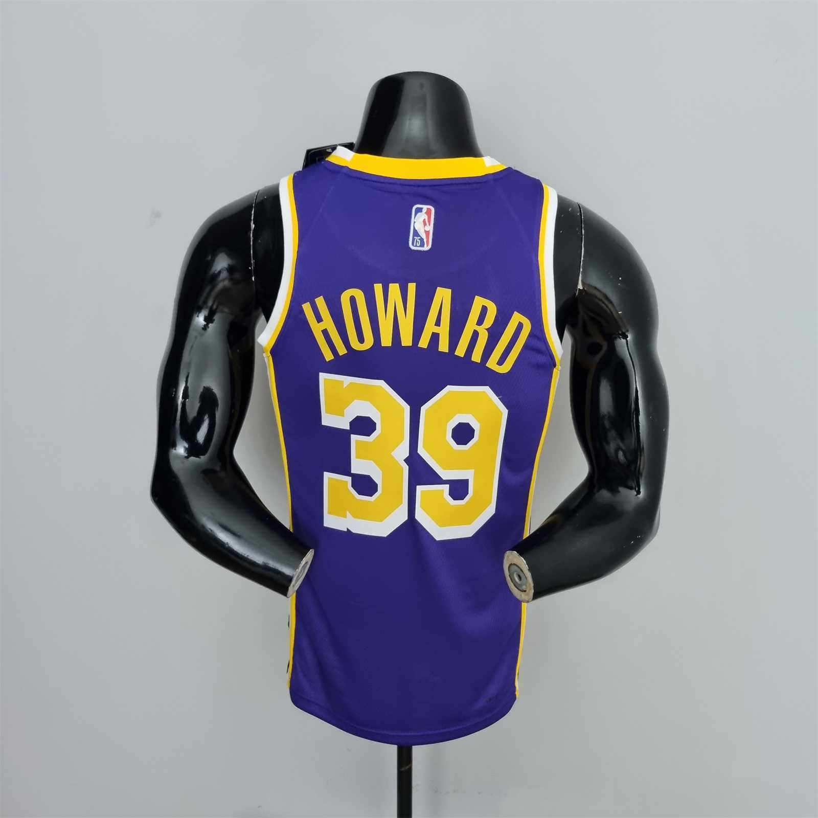75th Anniversary Howard #39 Los Angeles Lakers Jordan Purple NBA Jersey 8