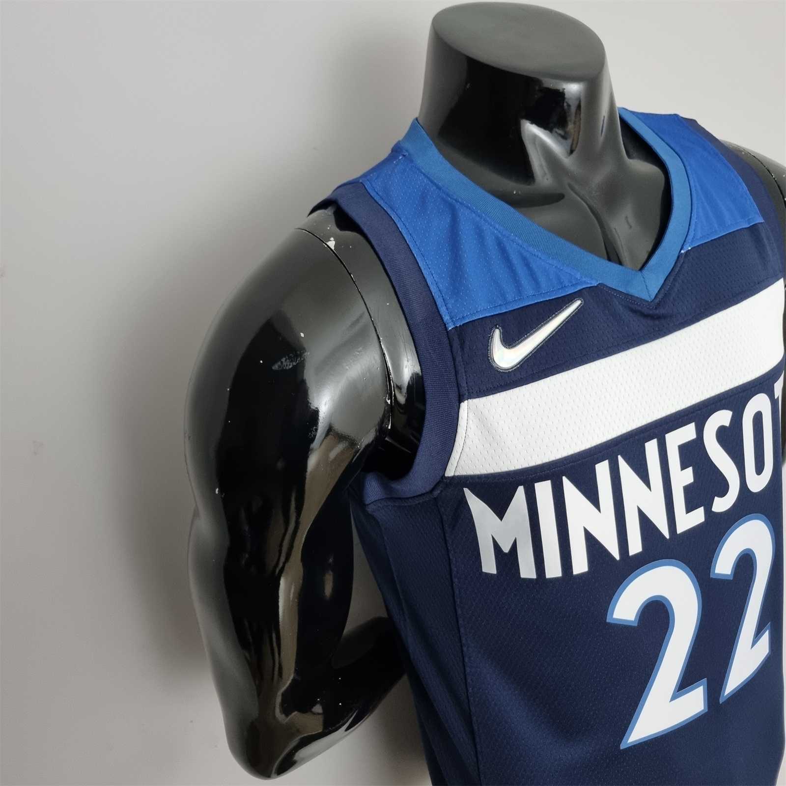 75th Anniversary Minnesota Timberwolves Wiggins #22 Royal Blue NBA Jersey 6
