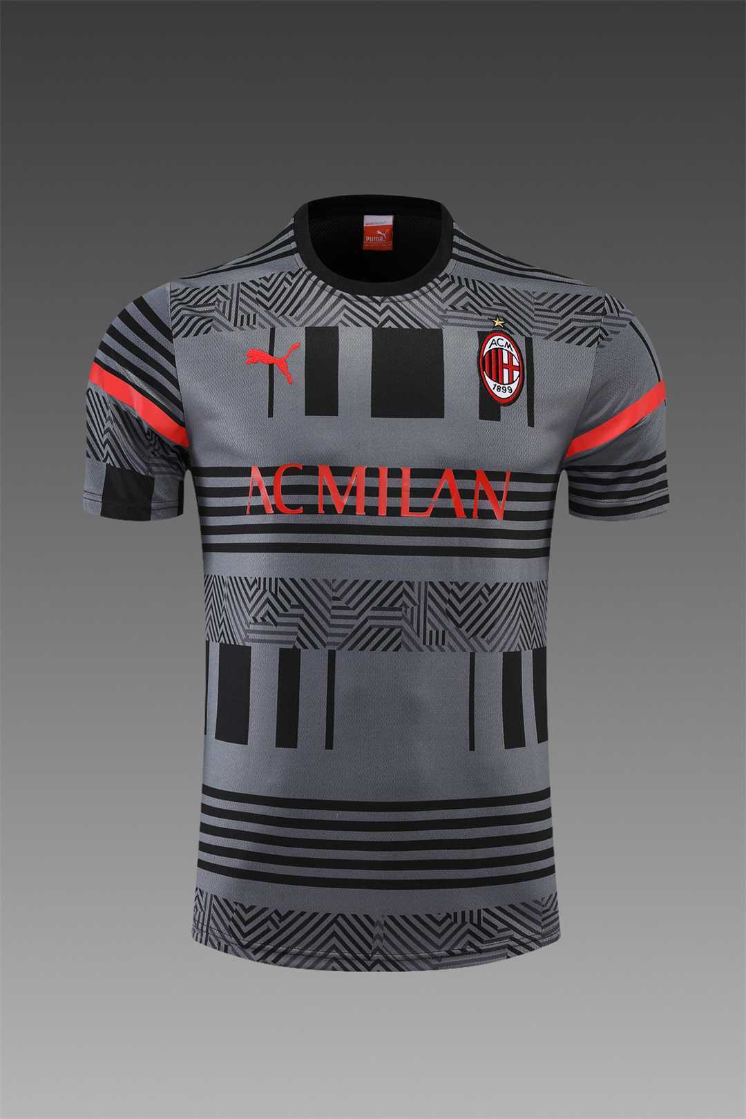 22-23 AC Milan Training Suit Short Sleeve Kit Grey 10
