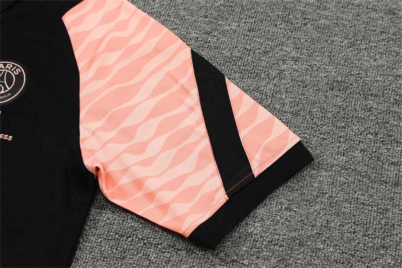 Polo PSG black pink-sleeves 3