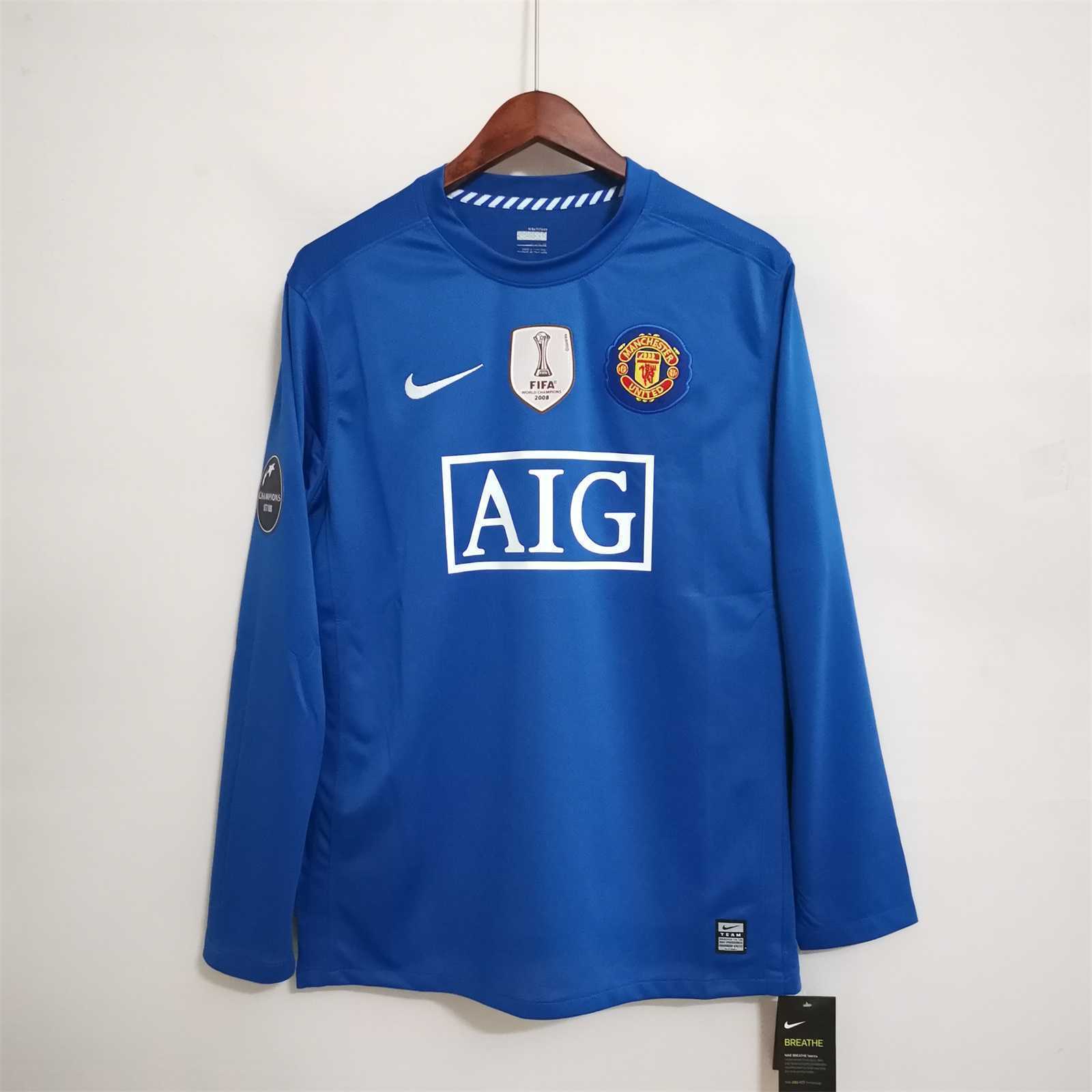 08-09 Manchester United blue away long sleeve