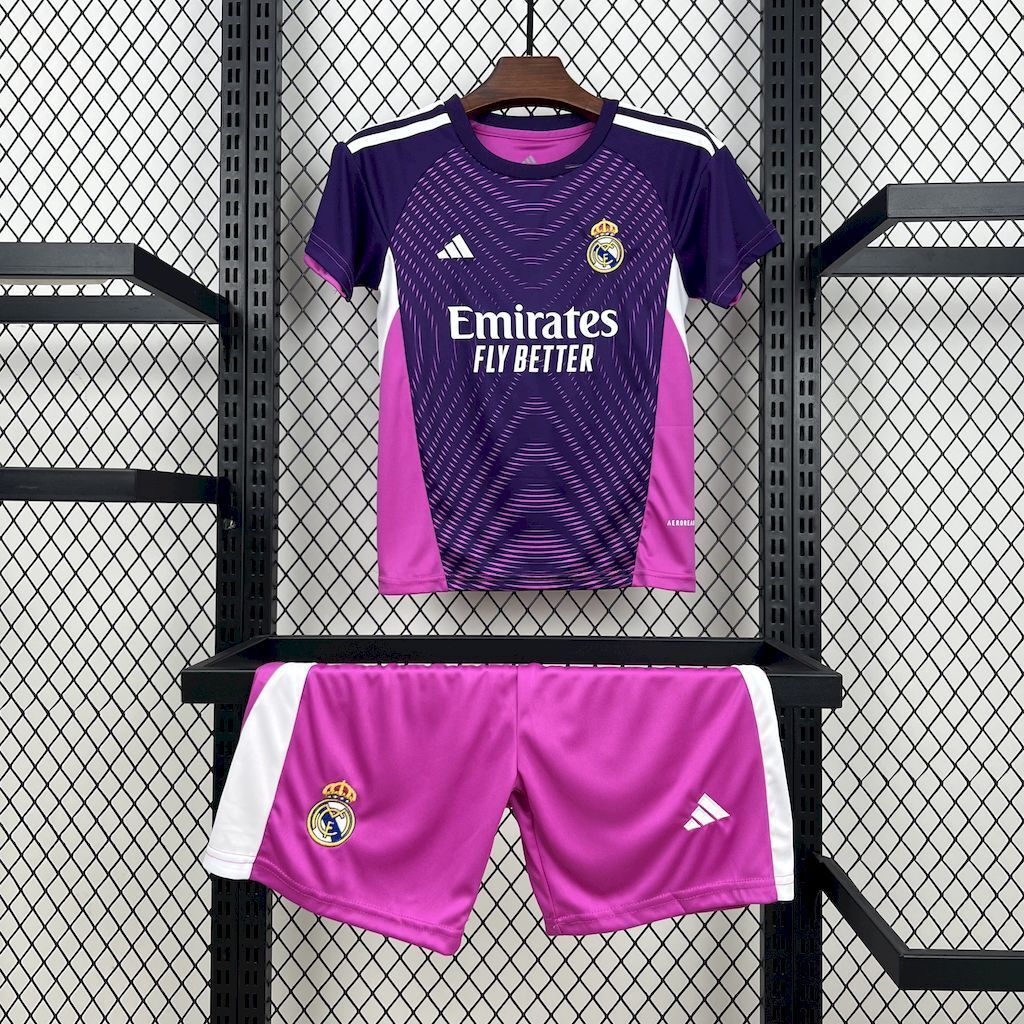 25-26 Real Madrid Purple Goalkeeper Kid Kits Youth Apparels AAAAJersey Wholesale Yupoo