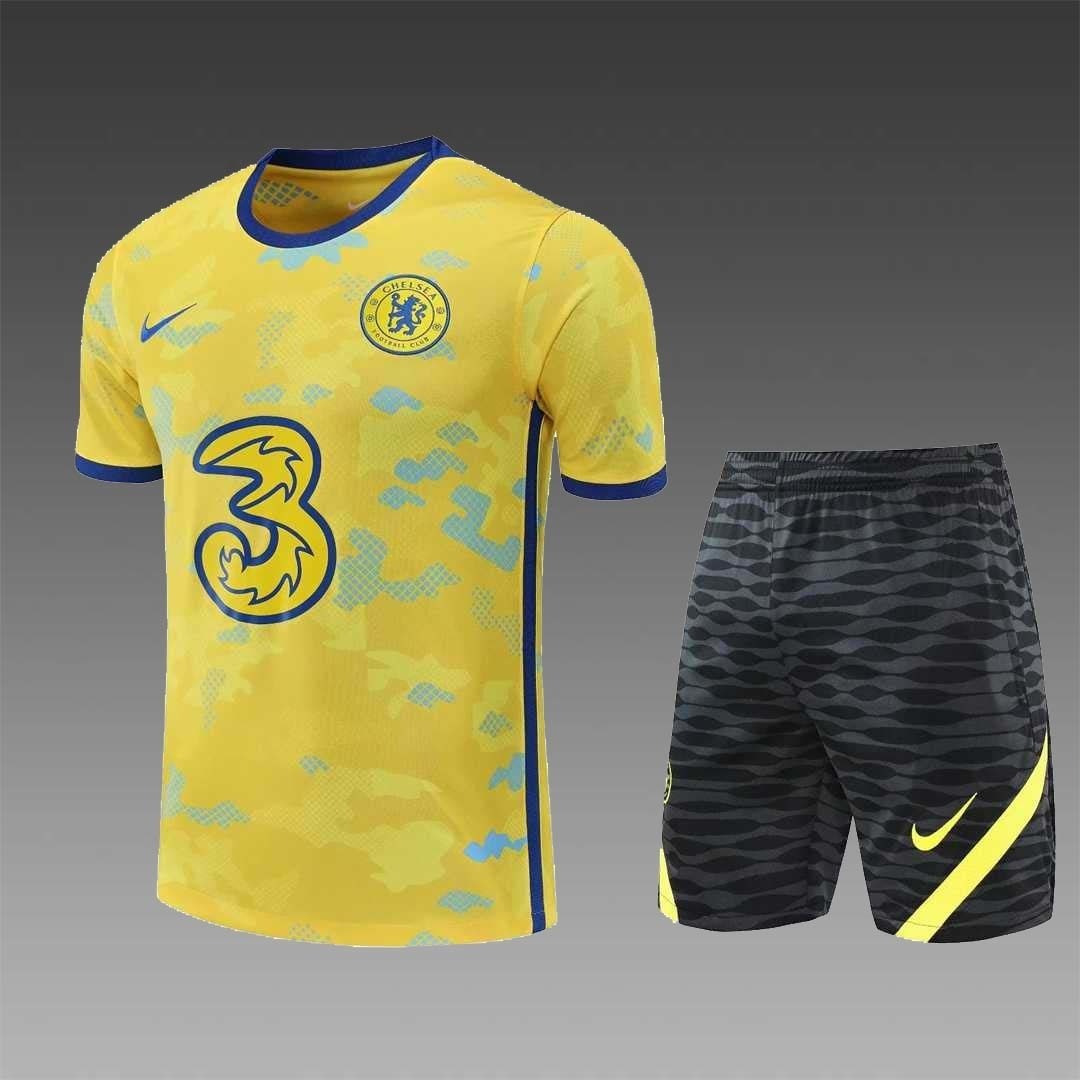 22-23 Chelsea Training Suit Short Sleeve Kit Yellow 2