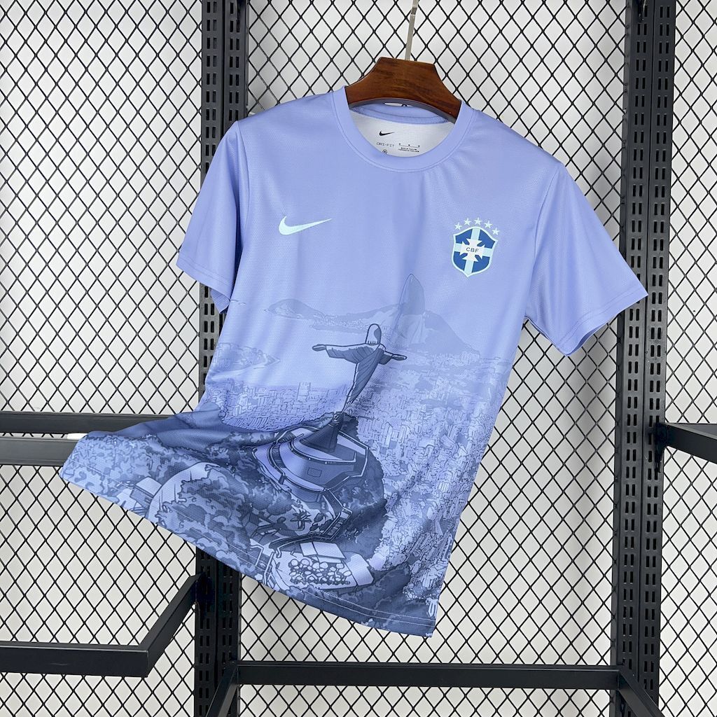 2025 Brazil Cristo Redentor Purple Special Edition T-Shirt Football Apparels Soccer AAAAJersey
