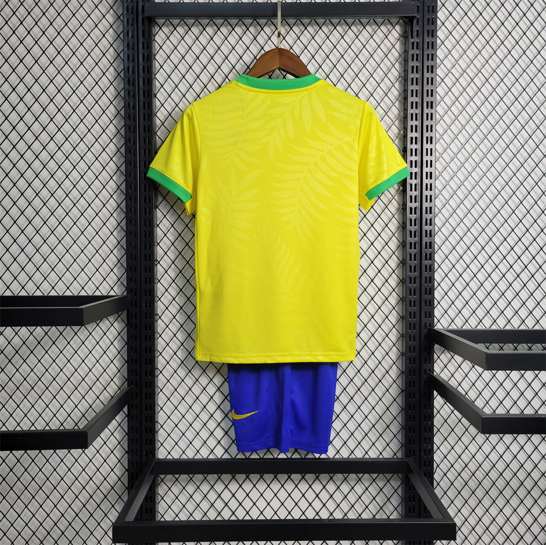 23-24 Brazil home kids kit size 16-28 futbol shirts 11