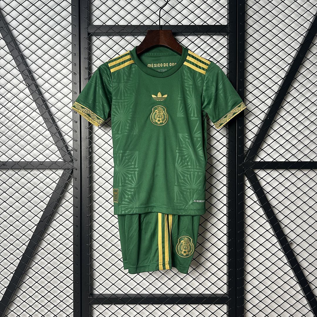 2025 Mexico Gold Cup Kid Kits Green Special Edition Youth Apparels AAAAJersey Supply Yupoo