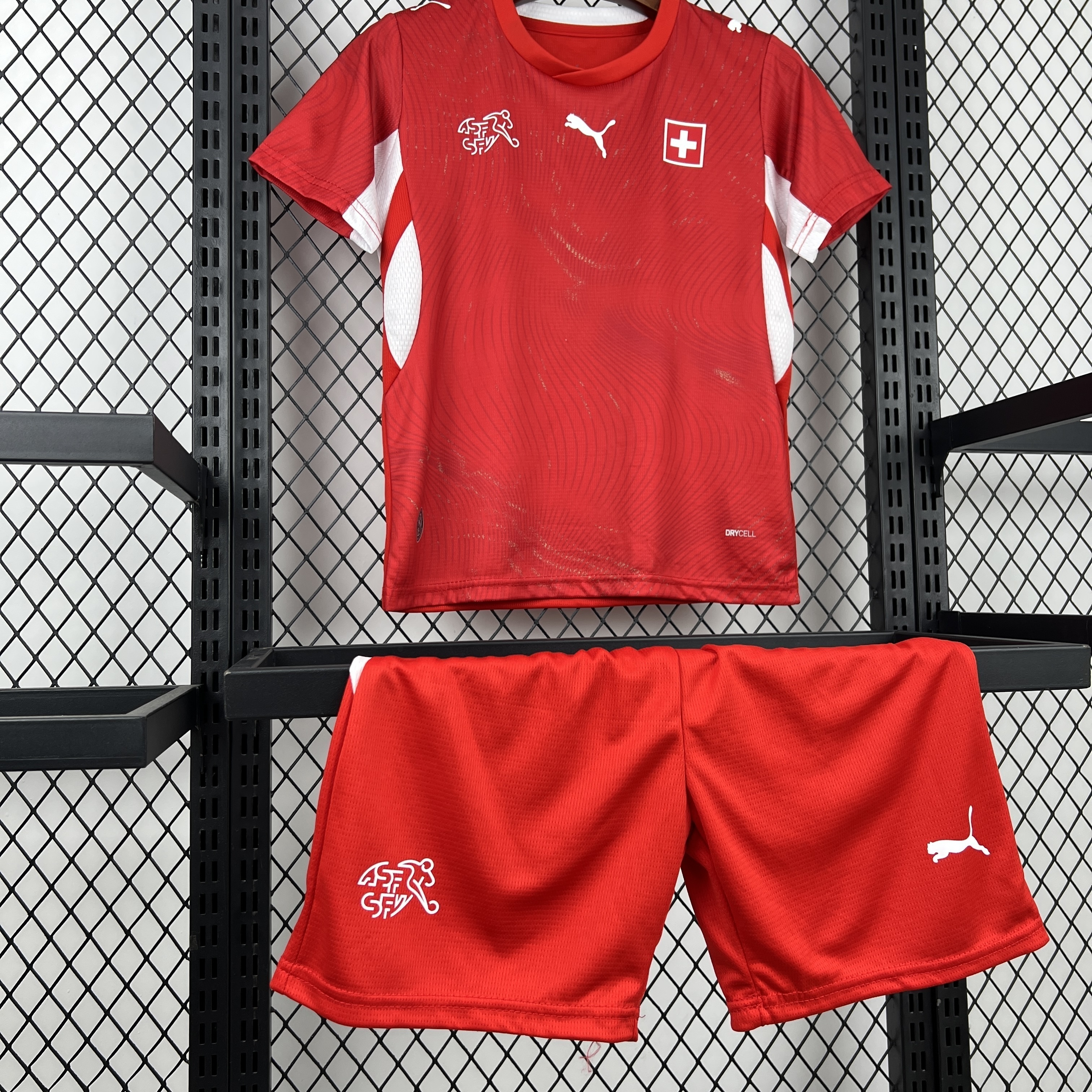 2026 World Cup Switzerland Home Kids Soccer Shirt Kit Fan Version 2