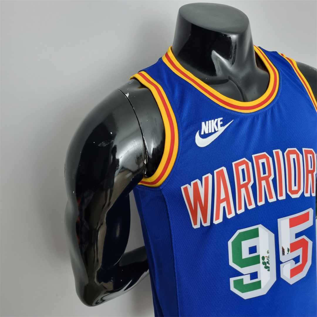 Toscano#95 Golden State Warriors Mexico Exclusive Blue NBA Jersey 8