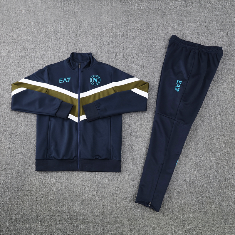 24-25 Napoli Navy&Green Football Tracksuit Long Jacket Suits 1
