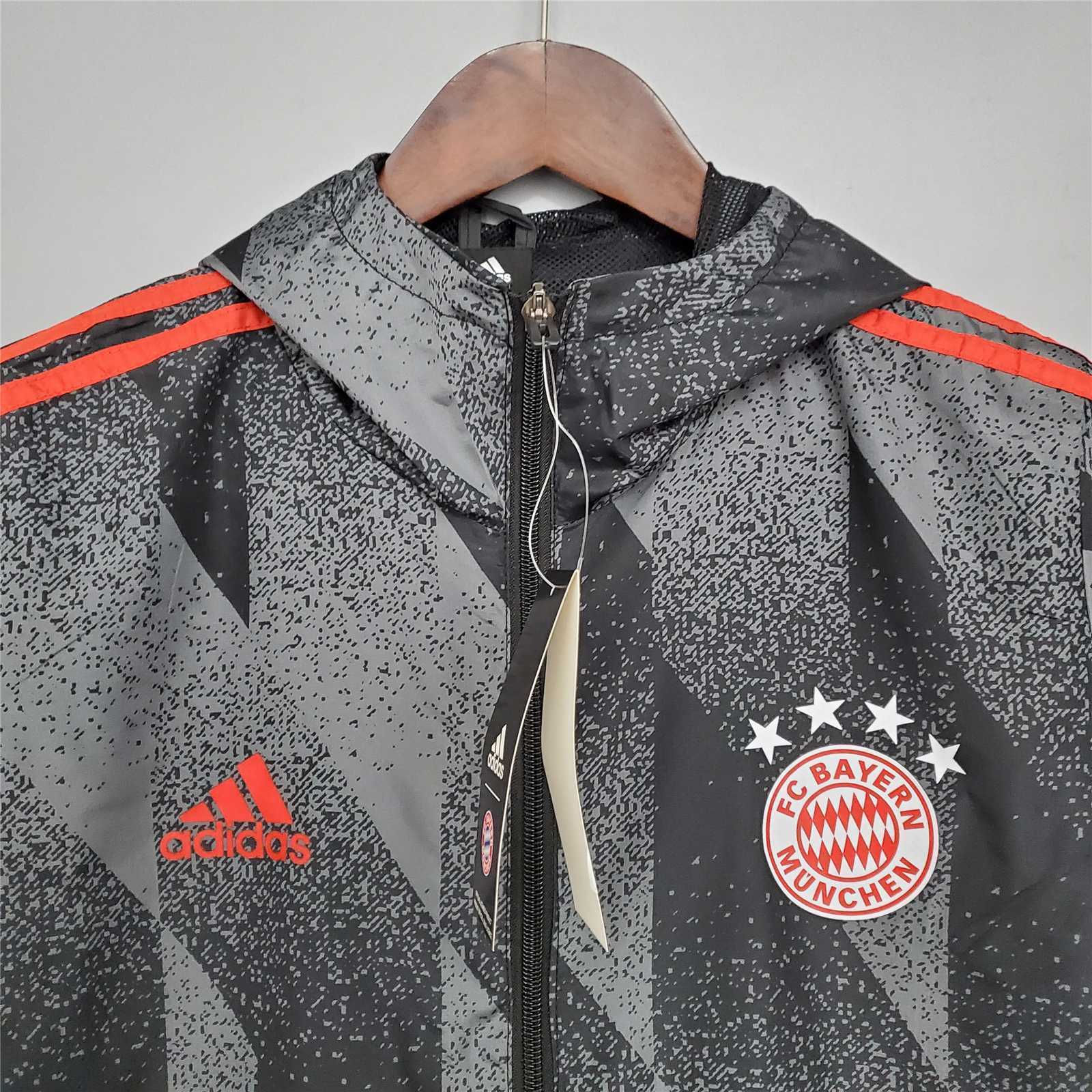 21-22 Bayern Munich Black Pattern Windbreaker 5