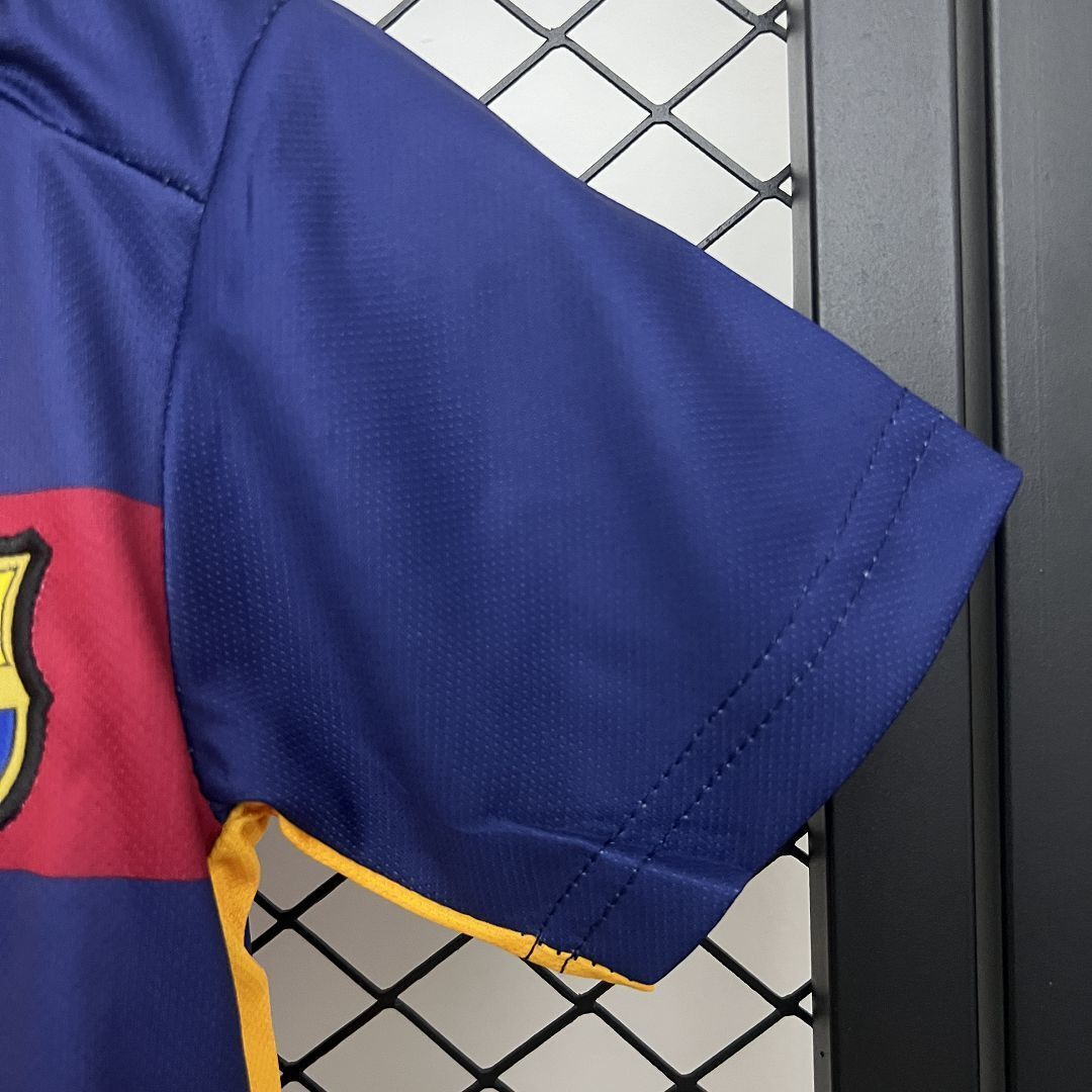 15-16 Barcelona Home Retro Kid Kits Youth Apparels Sport AAAAJersey Yupoo 5