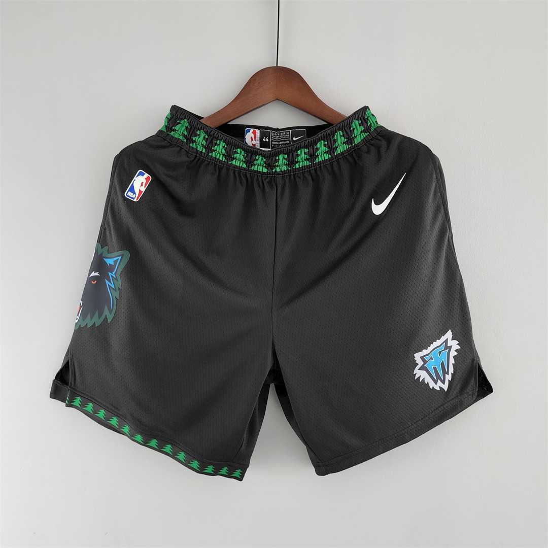 Minnesota Timberwolves retro NBA Shorts Black