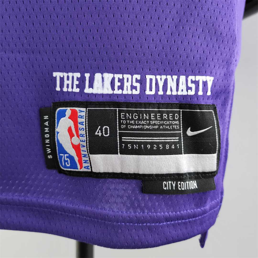 2022 75th Anniversary TOSCANO #95 Los Angeles Lakers City Edition Purple NBA Jersey 2
