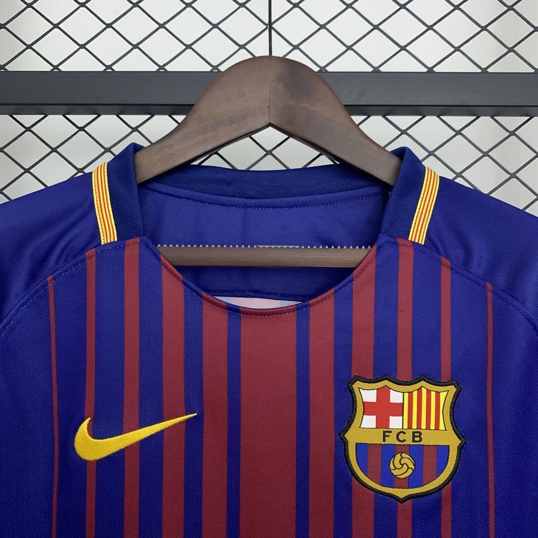 17-18 Barcelona Home Retro Long Sleeve Kit Vintage Shirt AAAAJersey Wholesale Yupoo 2