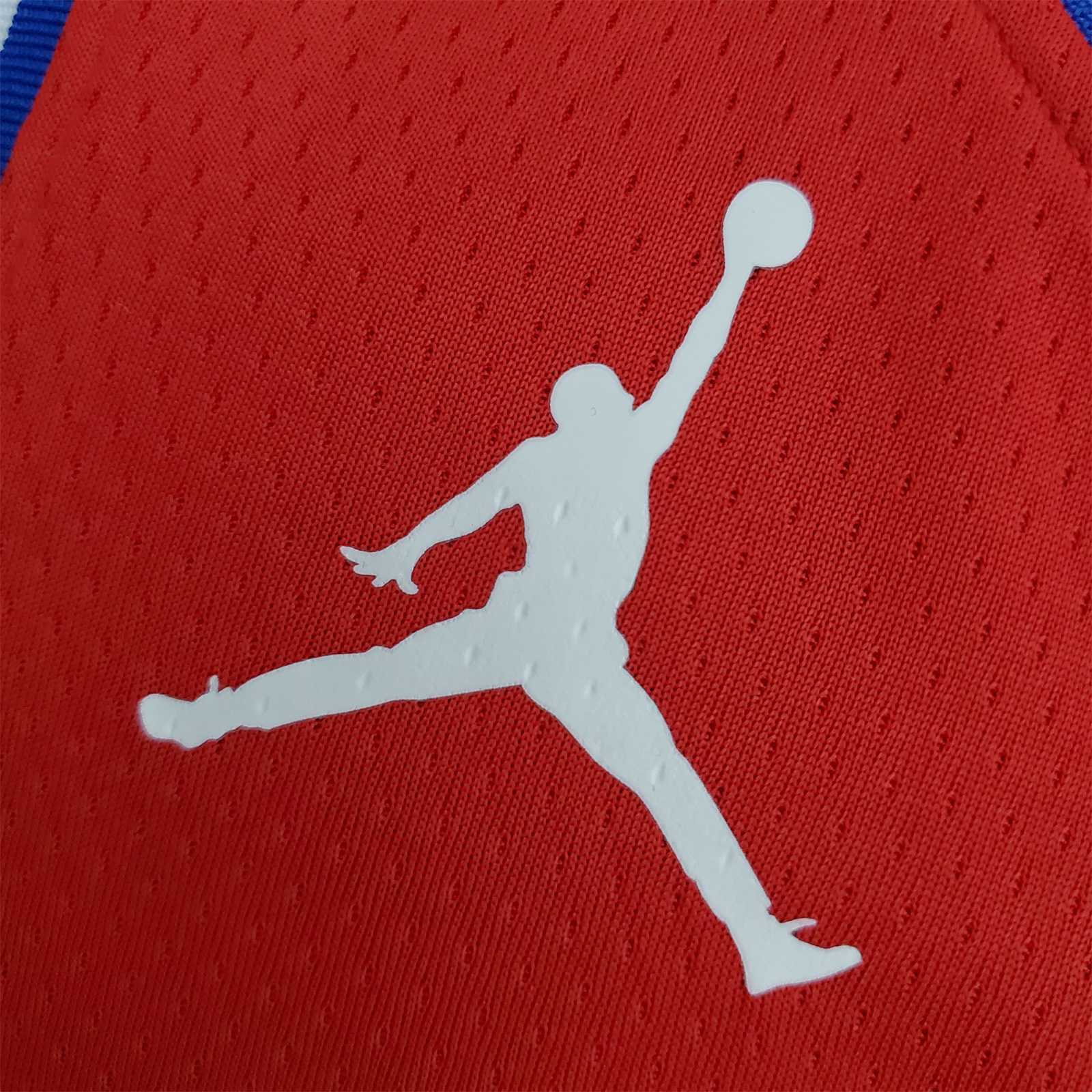 2021 MAXEY#0 76ers Jordan Themed Red NBA Jersey 2