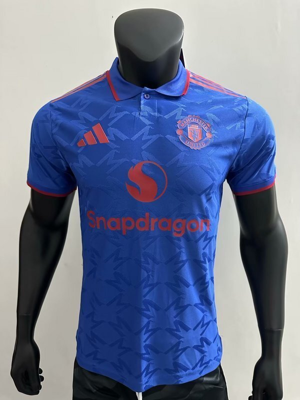 25-26 Manchester United Blue Polo Kit Special Edition Player Version Soccer AAAAJersey Yupoo S- 4