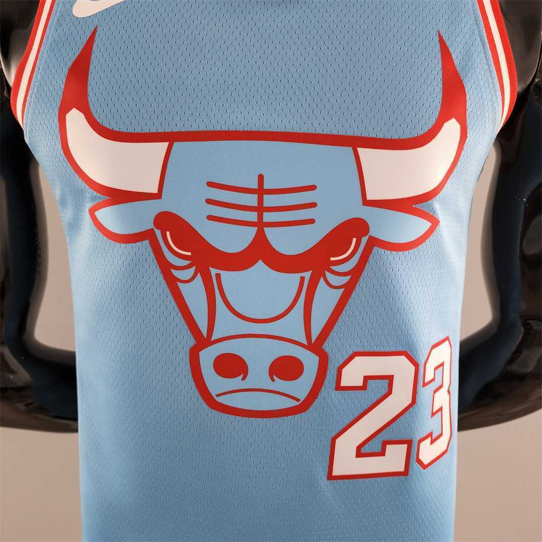 Chicago Bulls JORDAN#23 Blue NBA Jersey 4