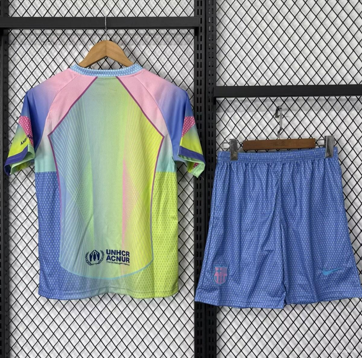 25-26 Barcelona Color Special Edition Kid Kits Youth Apparels Soccer AAAAJersey Yupoo 1