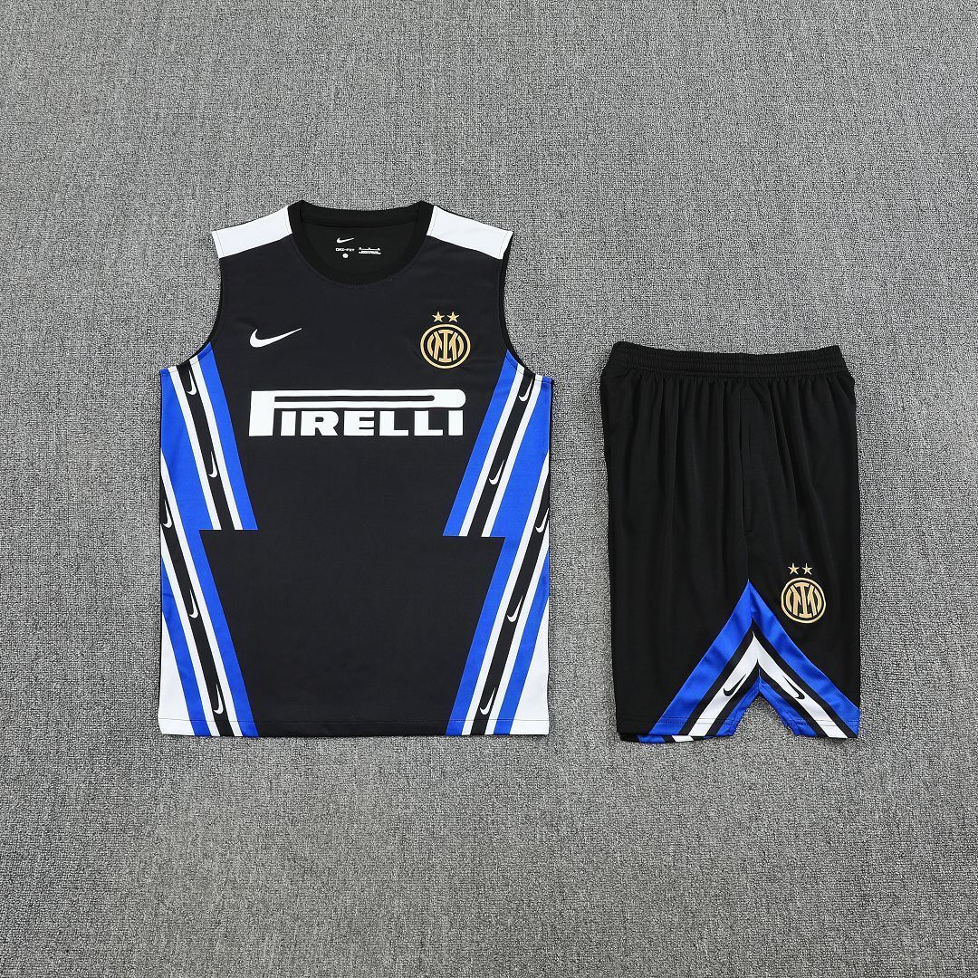 25-26 Inter Milan Retro Black Training Kits Football Vest Suits 1