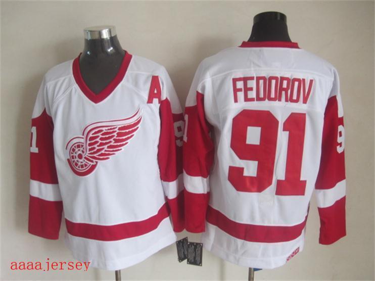 Red Wings retro ice hockey jersey M-3XL 底特律红翼队复古冰球服 7