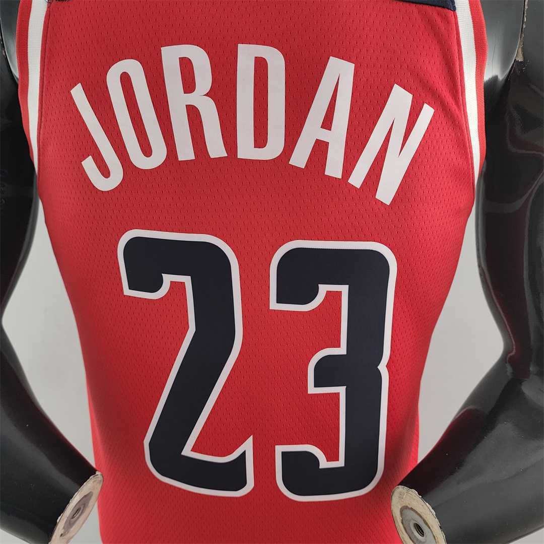 75th Anniversary JORDAN #23 Wizards Red, White and Blue NBA Jersey 9