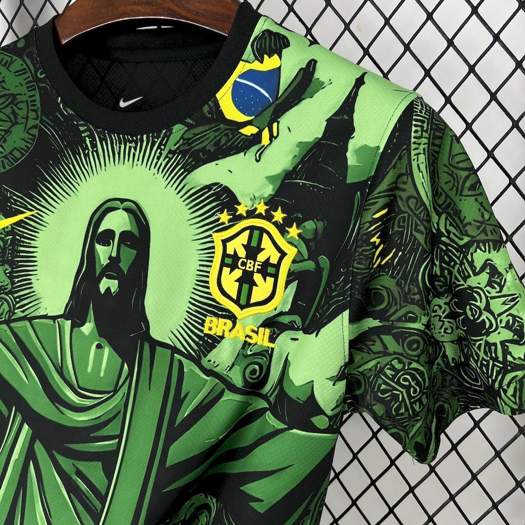 2024 Brazil Christ the Redeemer Green Special Edition Kit Soccer AAAAJersey Yupoo 2