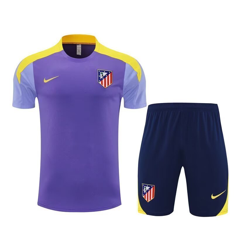 25-26 Atletico Madrid Purple Training Kits Football Tracksuits